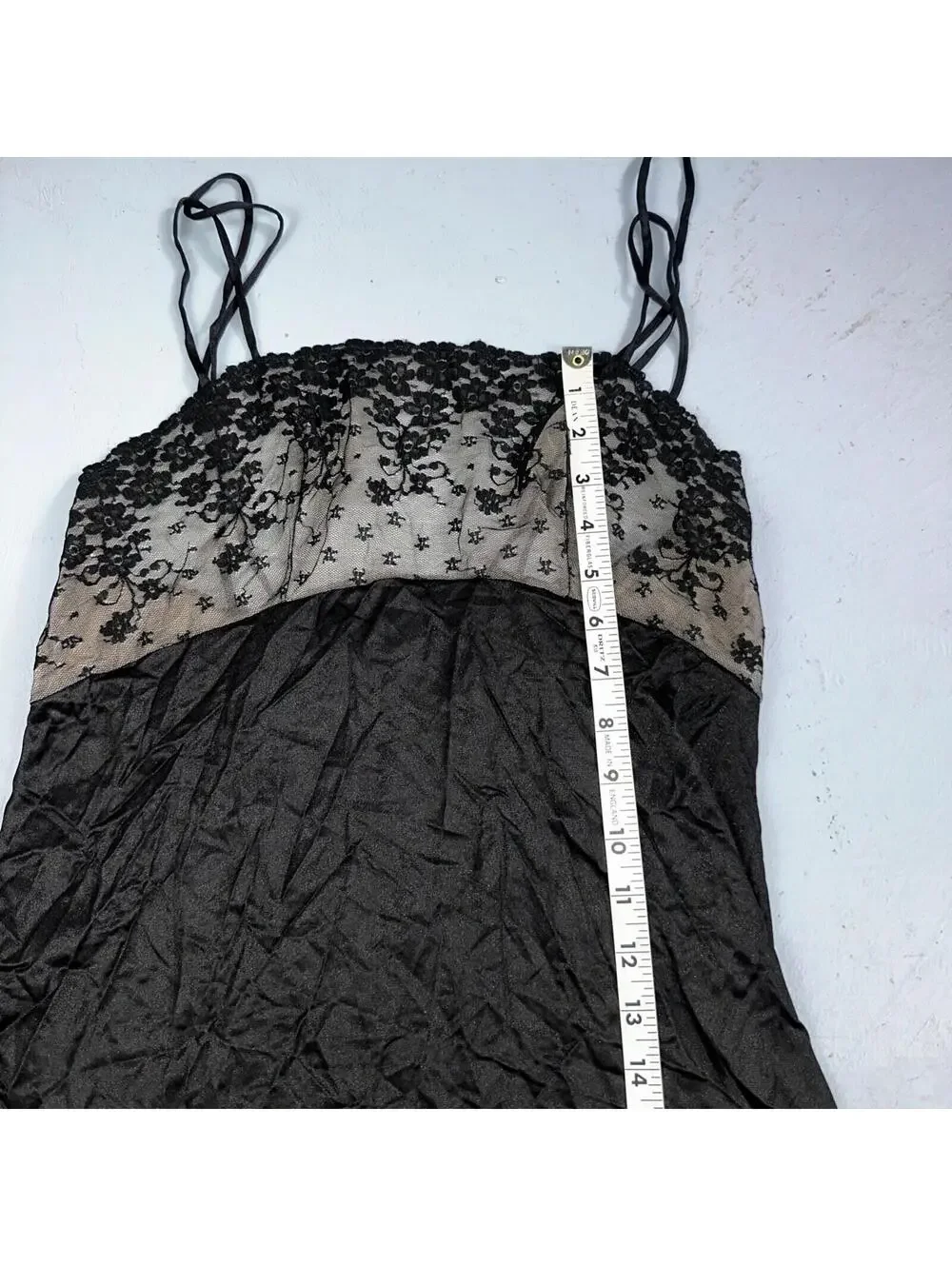 VTG Hydons 1970s Lingerie Slip Dress Sleepwear Full Sweep Nightgown Lace USA